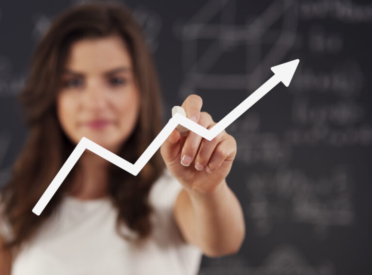 Woman drawing graph